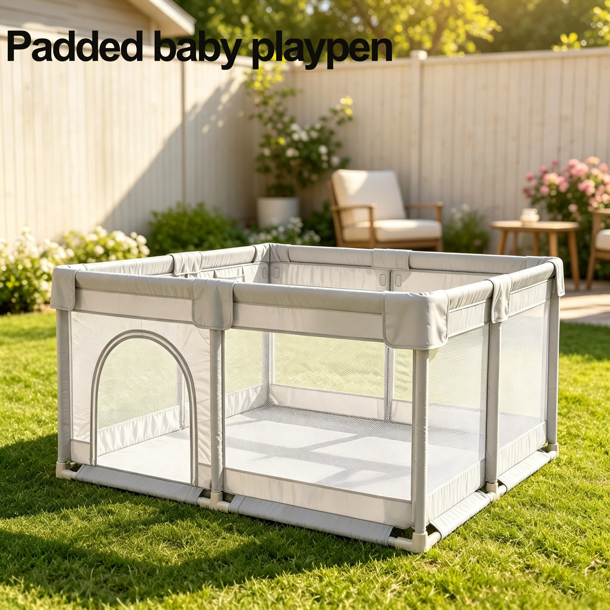 47x47 Inch Baby Playpen with Padding - Image 2