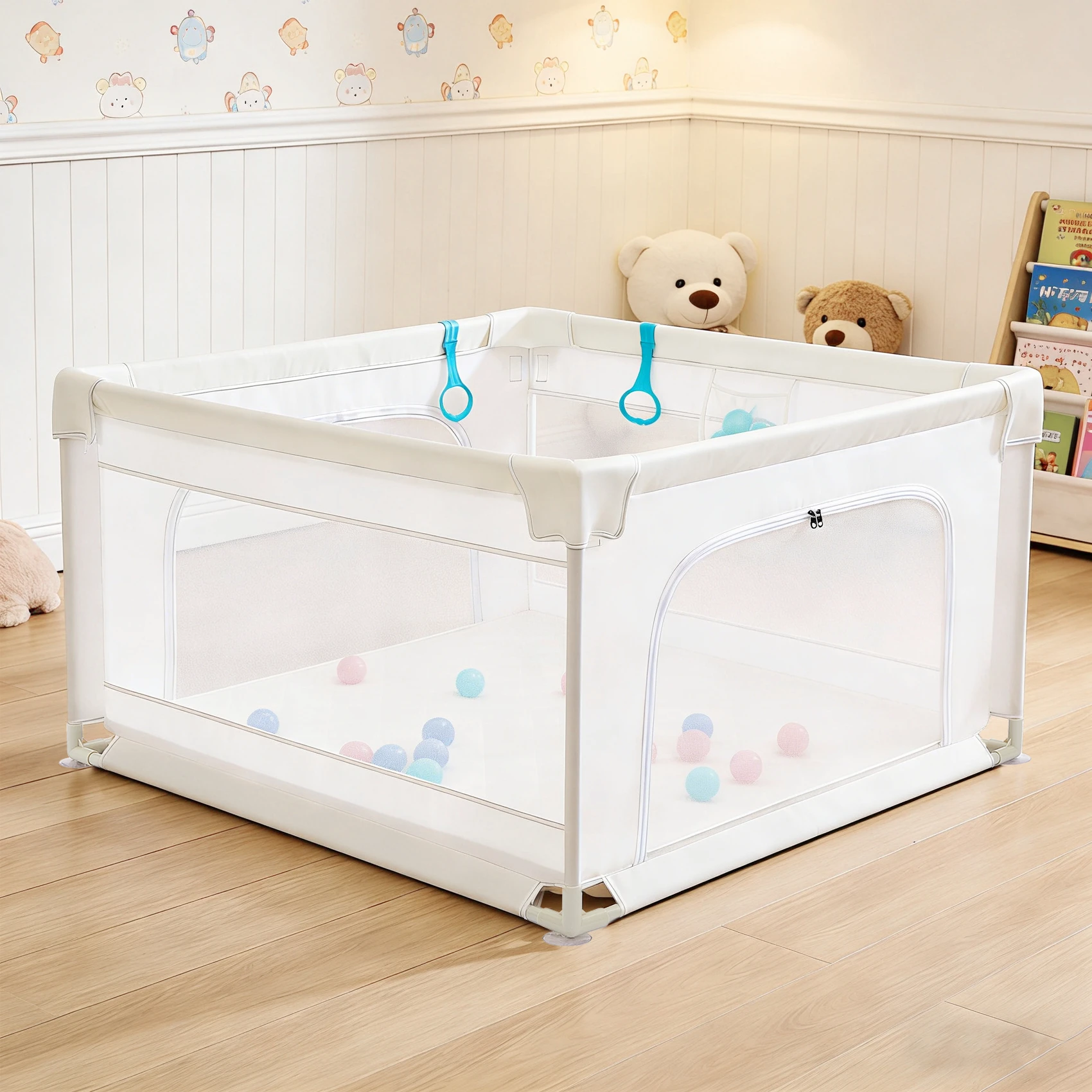 47x47 Inch Baby Playpen with Padding - Image 1