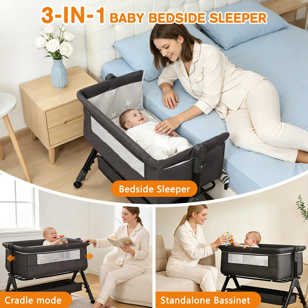 Foldable 3-in-1 Baby Bassinet Sleeper - Image 2