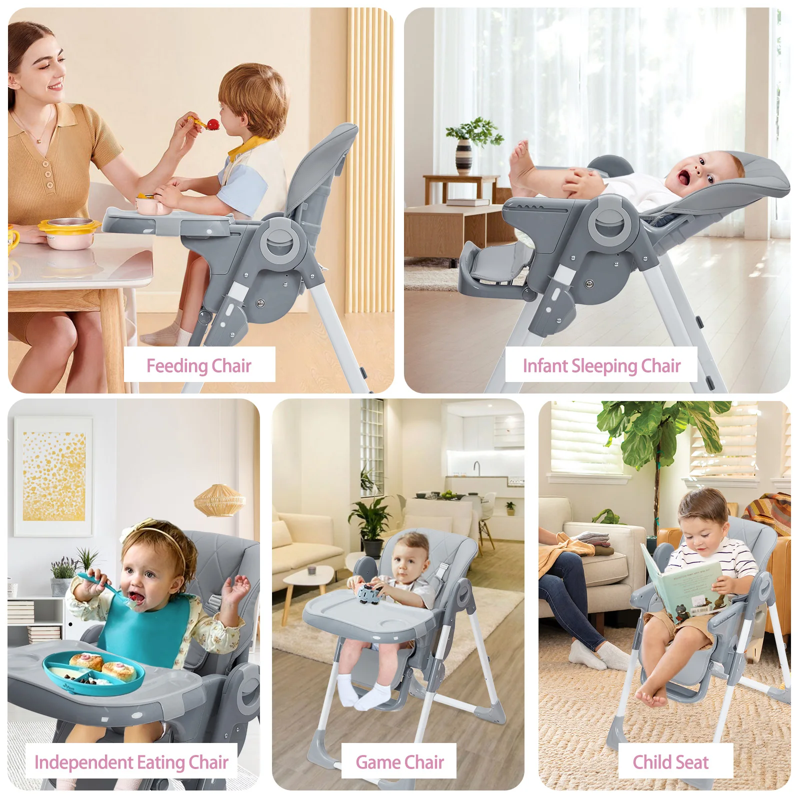 Multifunctional Baby High Chair with Recline - Image 3