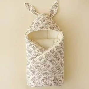 Cotton Newborn Swaddle Blanket with Bunny Ears - Thumbnail Image 3