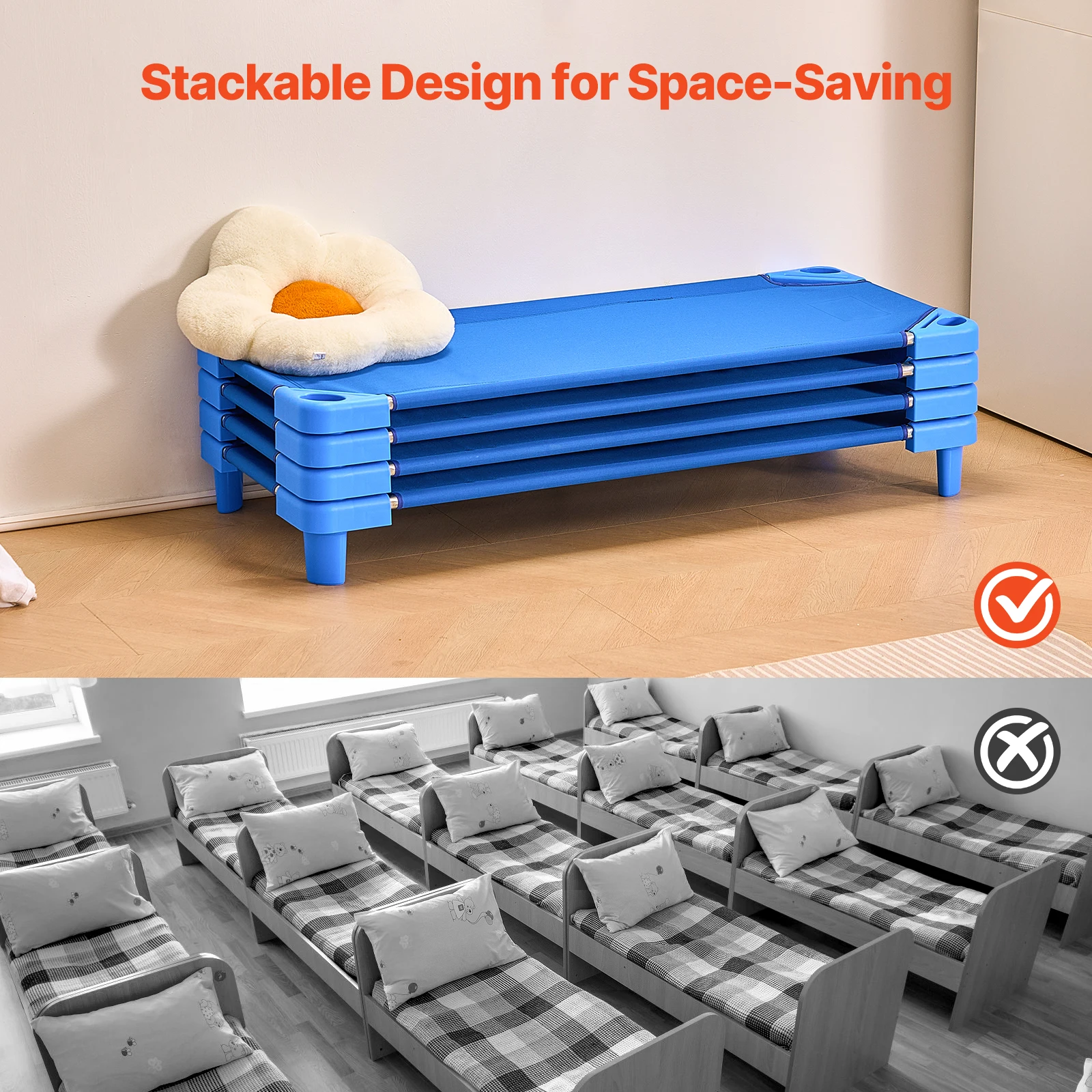 Stackable Kids Nap Cots 4/6 Pack - Image 3