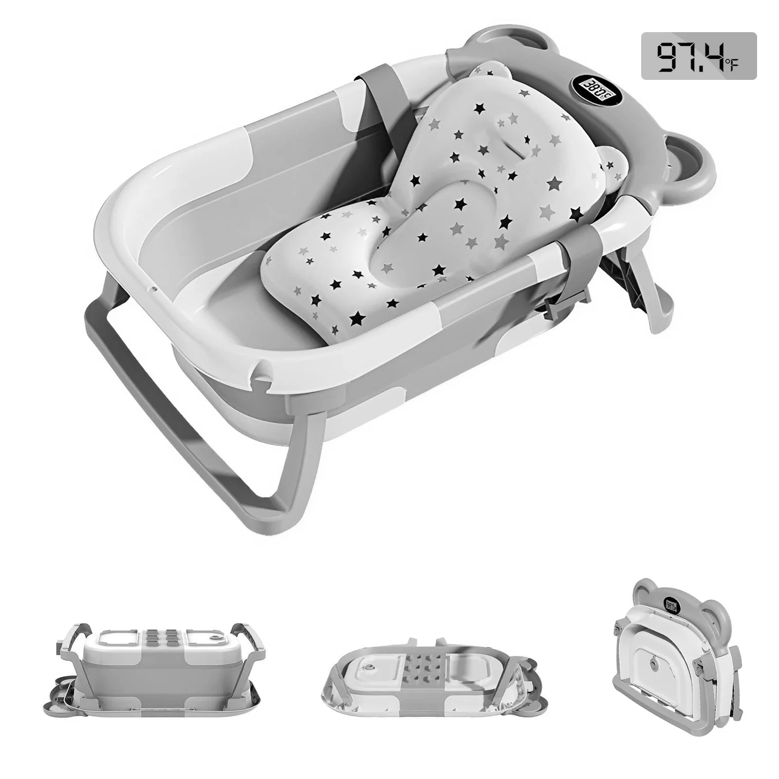 Collapsible Baby Bathtub with Thermometer - Image 1