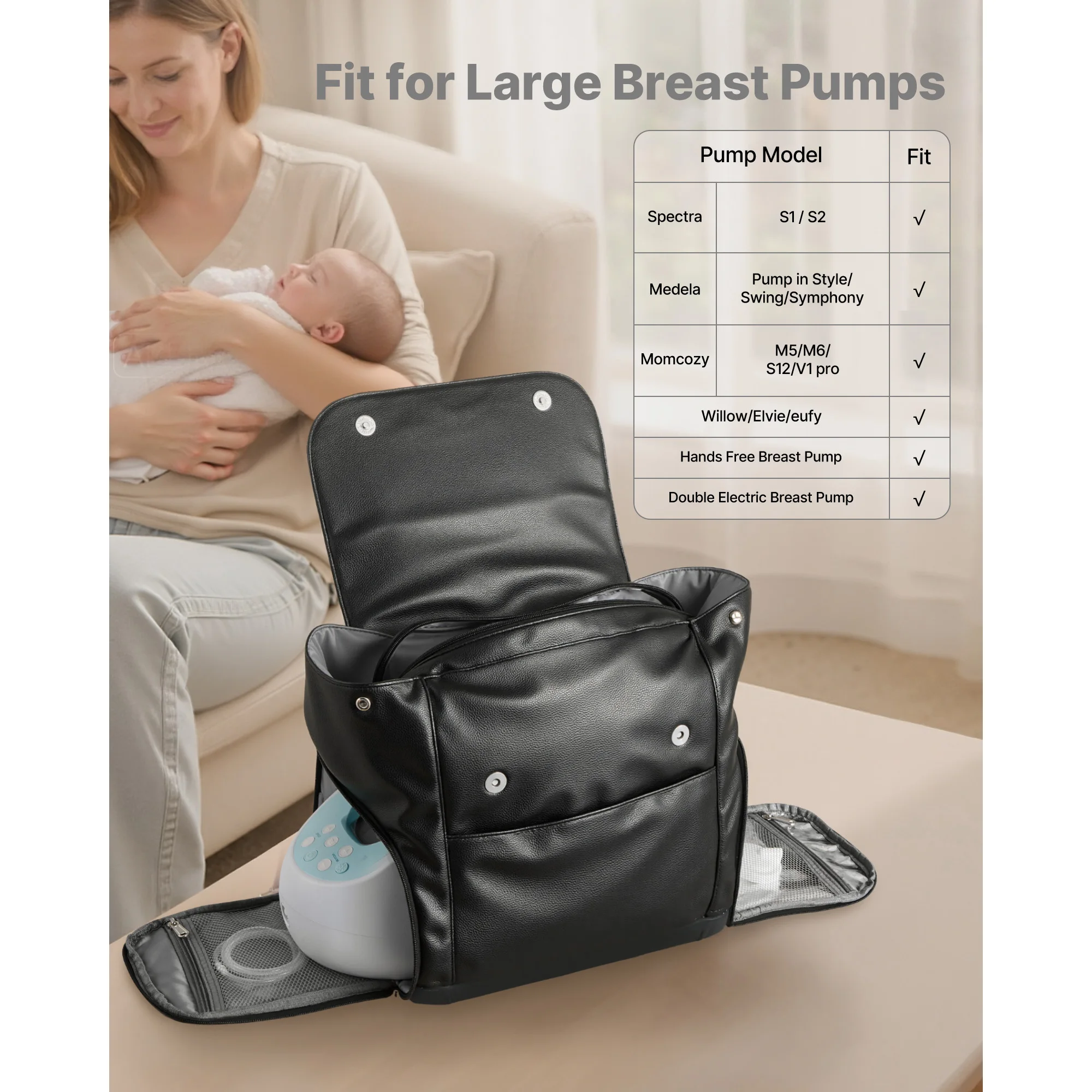 Breast Pump Backpack with Cooler Compartment - Image 2