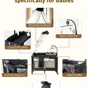 Baby Play yard with Bassinet & Changing Table - Thumbnail Image 2