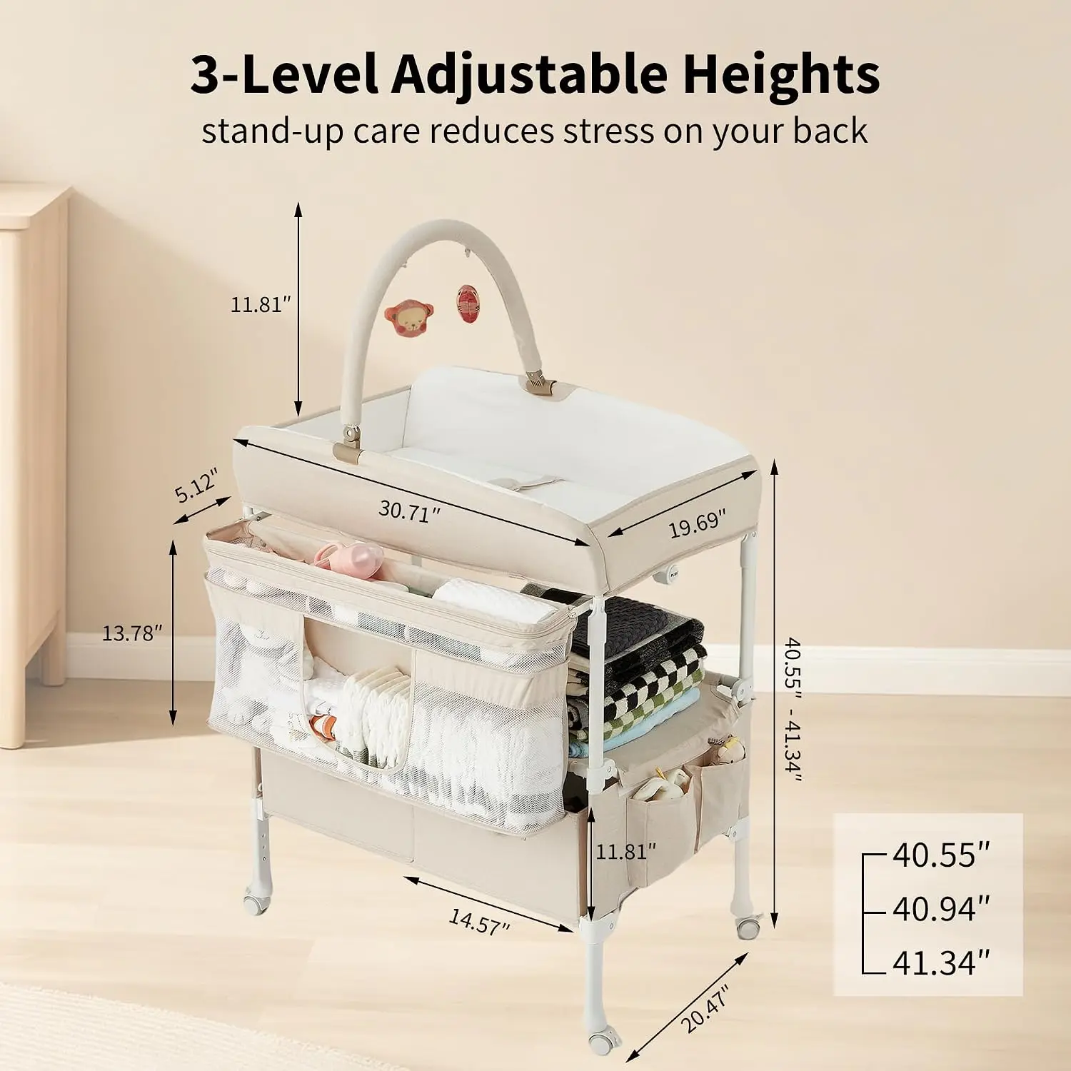 Portable Baby Changing Table with Wheels - Image 4