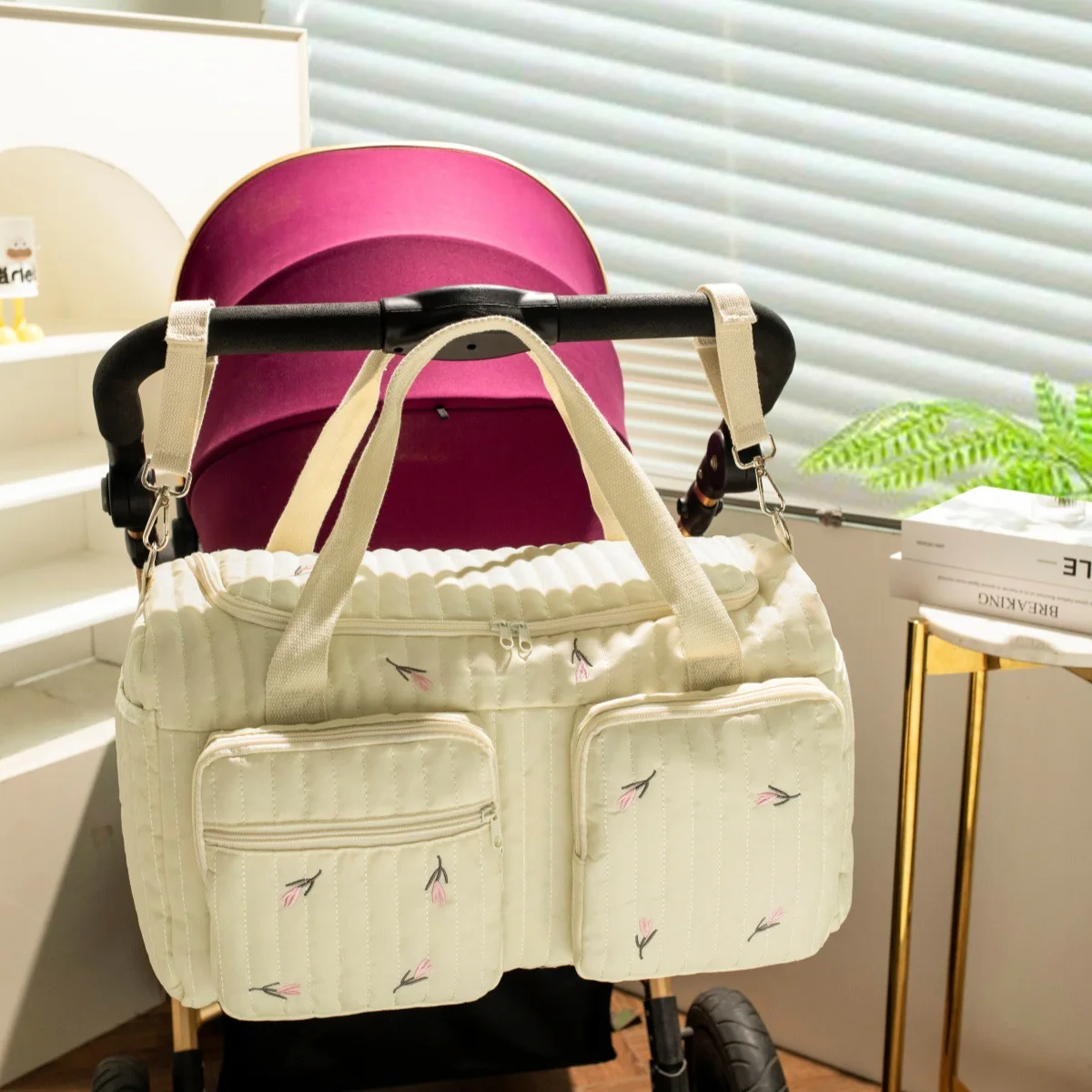 Cute Bear Embroidered Baby Diaper Bag - Image 3