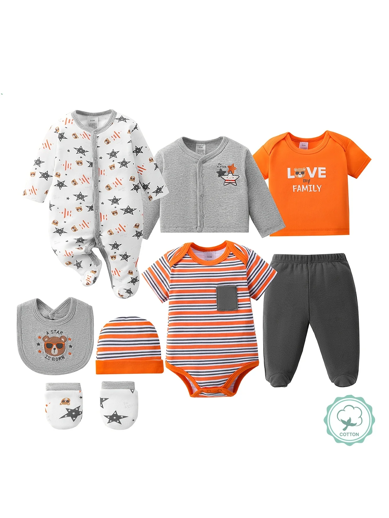 8-Piece Unisex Newborn Layette Set - Image 2
