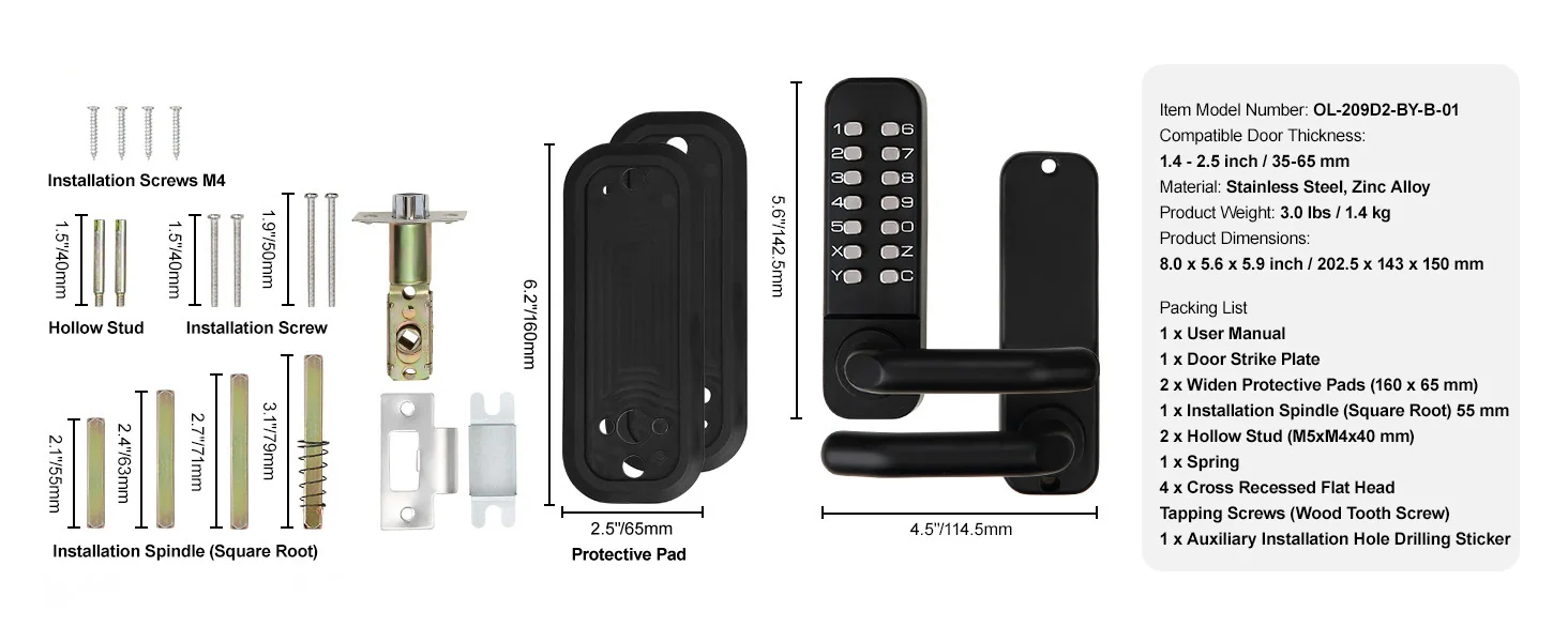 Mechanical Keyless Door Lock with Keypad - Image 5
