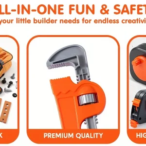 32-Piece Kids Pretend Tool Set with Backpack - Thumbnail Image 5