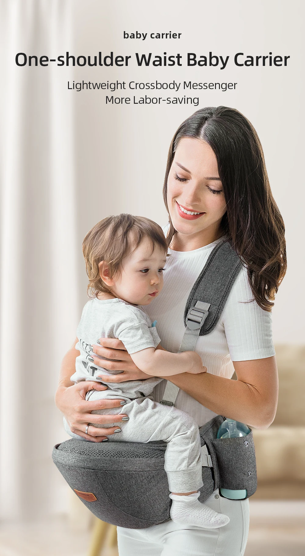 Adjustable One-Shoulder Baby Carrier - Image 3