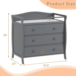 3-Drawer Baby Changing Table with Safety Rails - Thumbnail Image 3