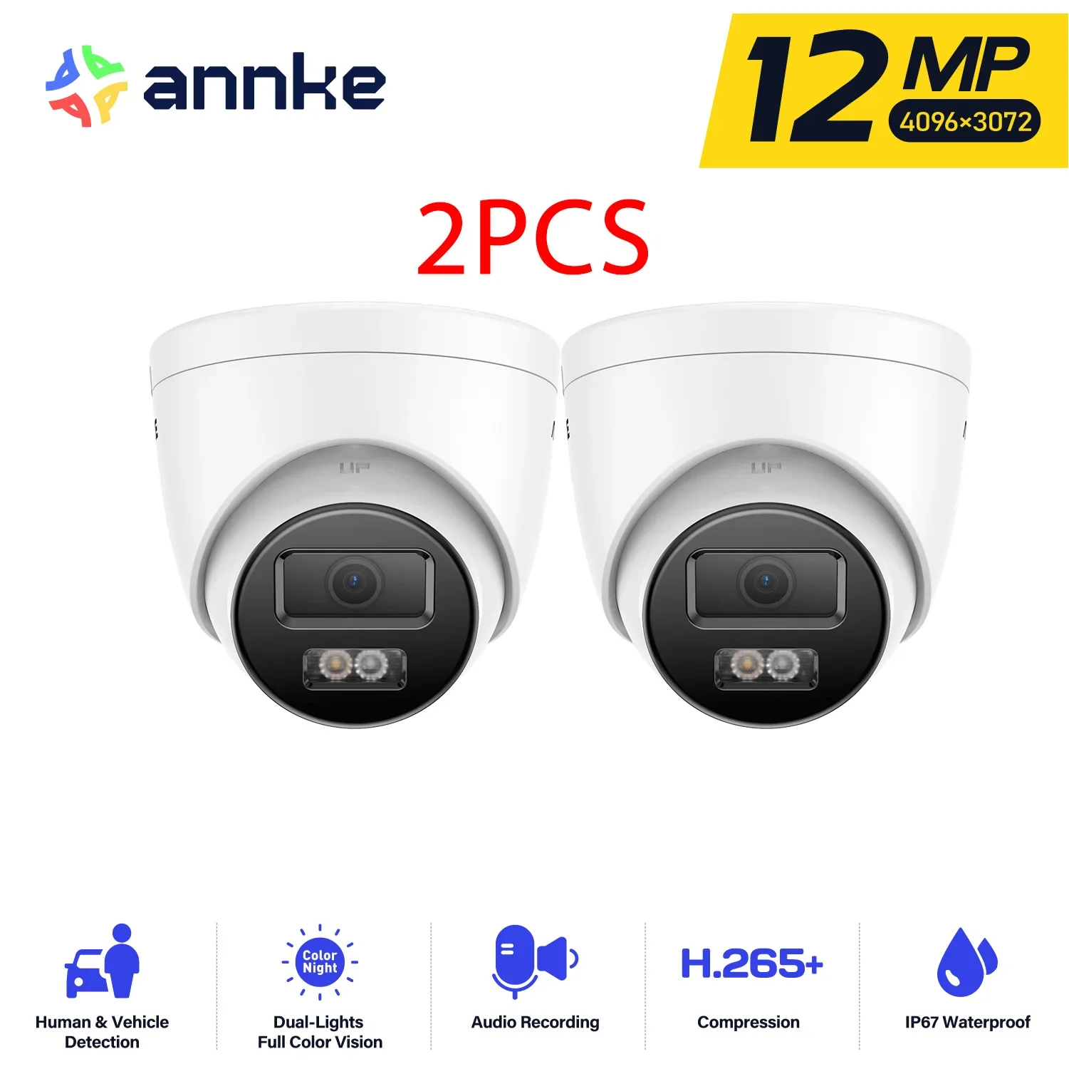 12MP PoE Smart IP Camera with Mic - Image 1