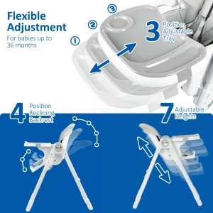 Multifunctional Baby High Chair with Recline - Thumbnail Image 4