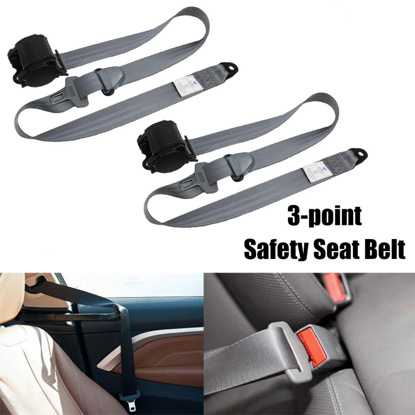 3-Point Retractable Car Safety Belt - Image 1