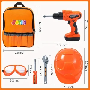 32-Piece Kids Pretend Tool Set with Backpack - Thumbnail Image 2