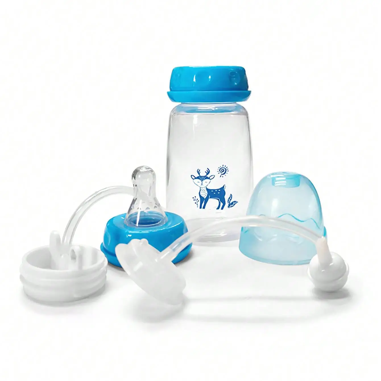 5oz Baby Feeding Bottle with Straw Brush - Image 1