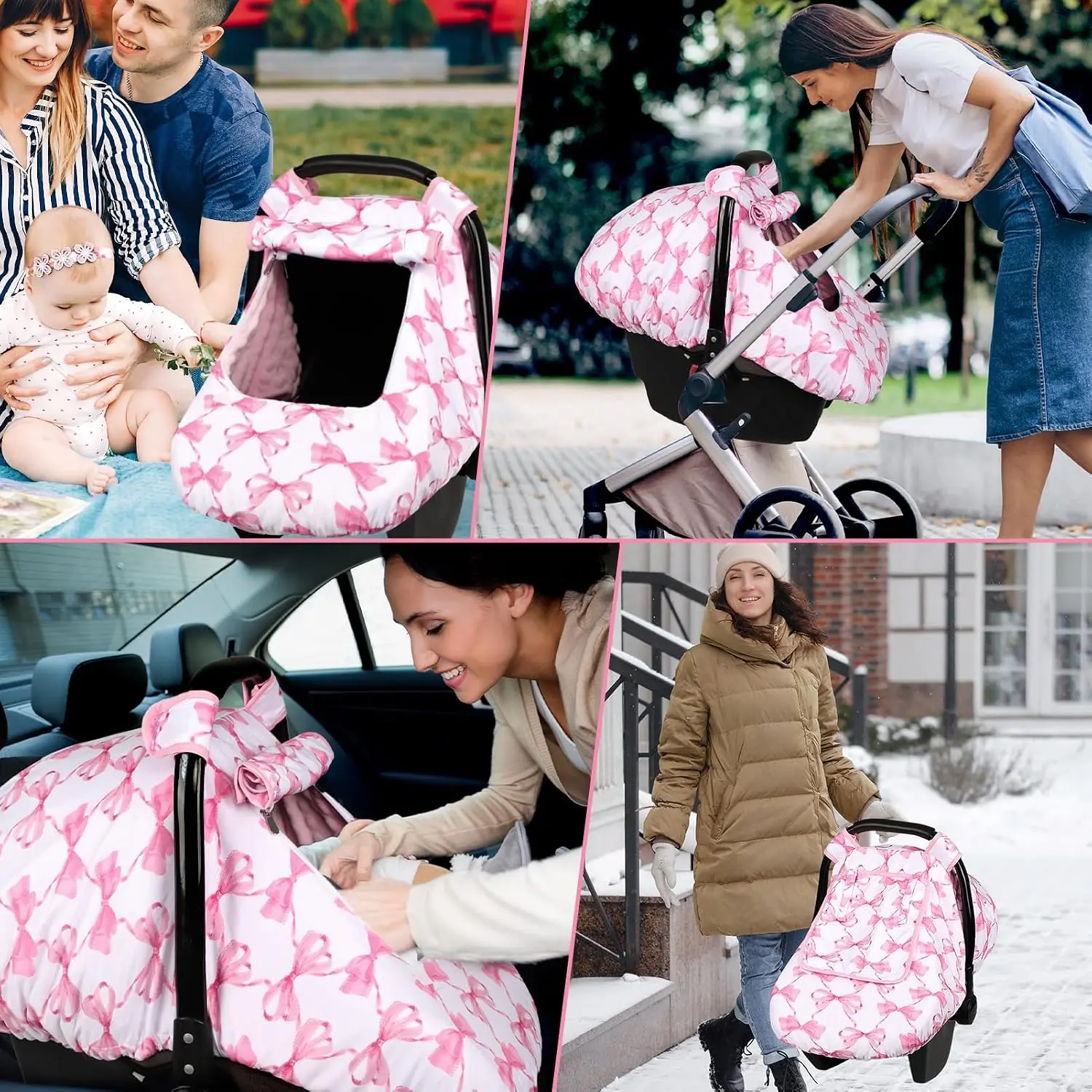 Infant Car Seat Canopy with Breathable Mesh - Image 4