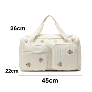 Cute Bear Embroidered Baby Diaper Bag - Thumbnail Image 4