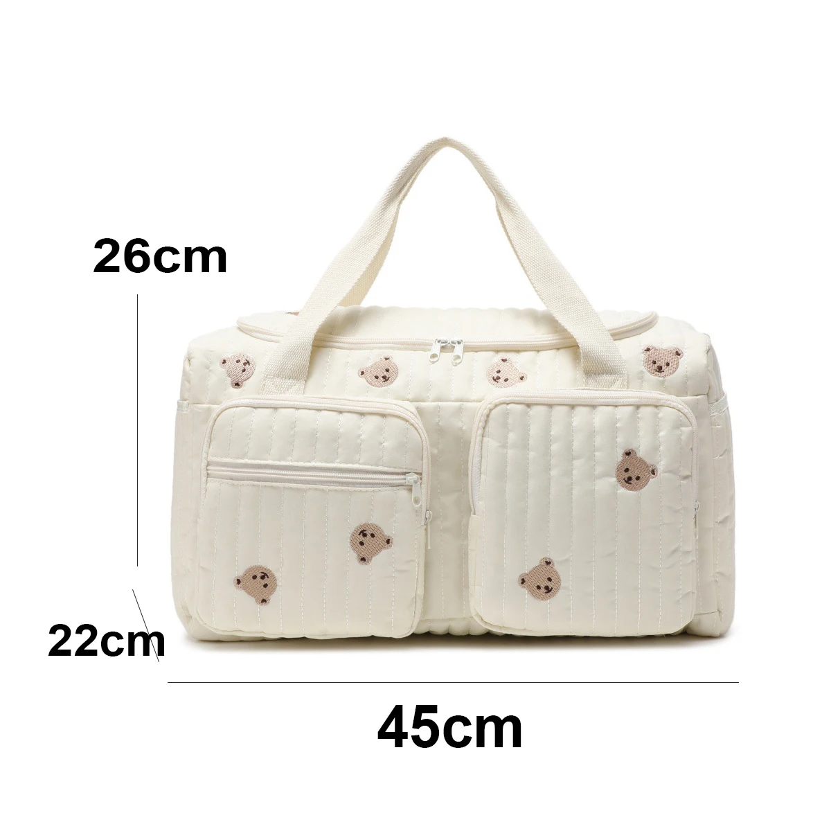 Cute Bear Embroidered Baby Diaper Bag - Image 4