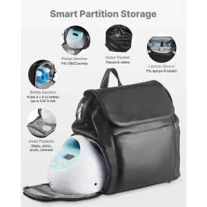 Breast Pump Backpack with Cooler Compartment - Thumbnail Image 4