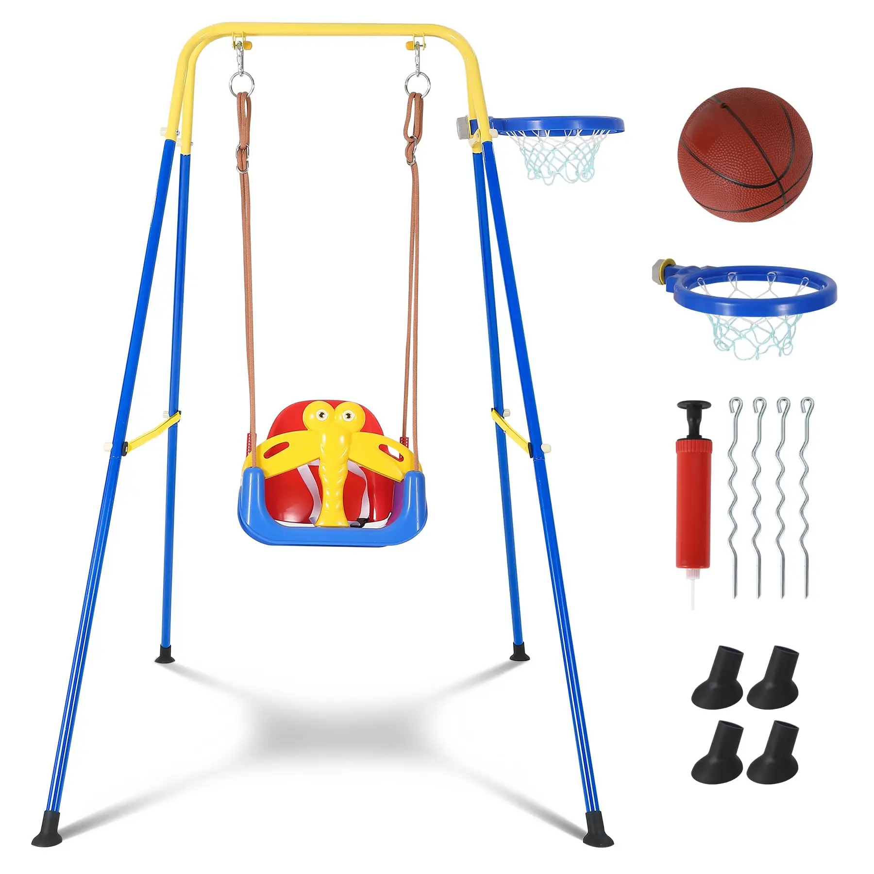 4-in-1 Kids Swing Set for Indoor & Outdoor - Image 5