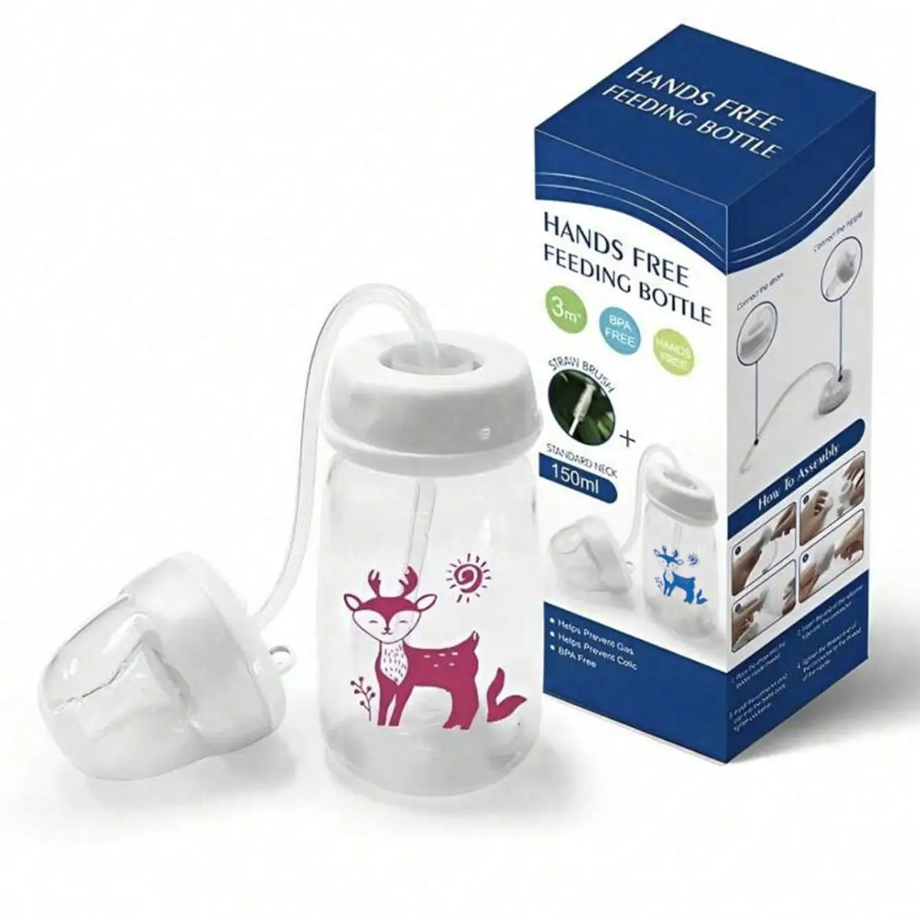 5oz Baby Feeding Bottle with Straw Brush - Image 3