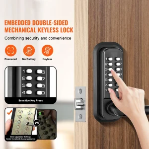 Mechanical Keyless Door Lock with Keypad - Thumbnail Image 3