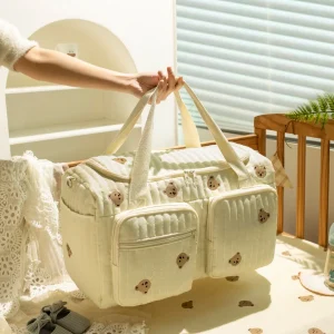 Cute Bear Embroidered Baby Diaper Bag - Thumbnail Image 2